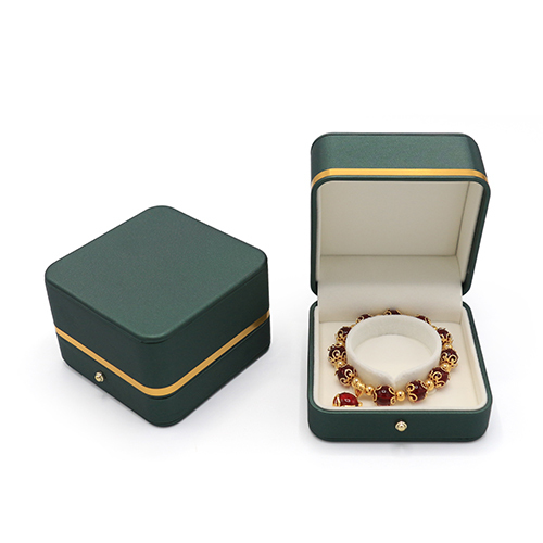 Newest Style PU Leather Bracelet Box With Gold Strap Decoration