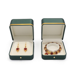 Newest Style PU Leather Bracelet Box With Gold Strap Decoration