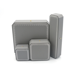 Factory Supply Trendy Style Grey PU Leather Jewelry Box