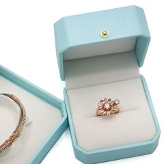 Professional Manufacturing Light Blue Leather Jewelry Packaging Box