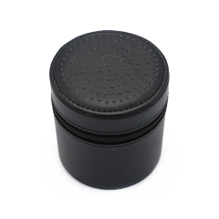 Premium Leather Cylinder Watch Box With Zipper Closure