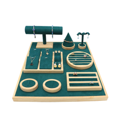 FADELI New Fashion 2020 Wood Ring Necklace Earrings Jewelry Display Props Set