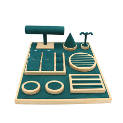 FADELI New Fashion 2020 Wood Ring Necklace Earrings Jewelry Display Props Set