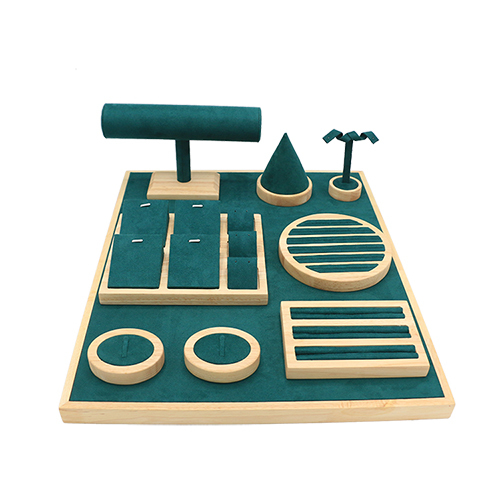 FADELI New Fashion 2020 Wood Ring Necklace Earrings Jewelry Display Props Set