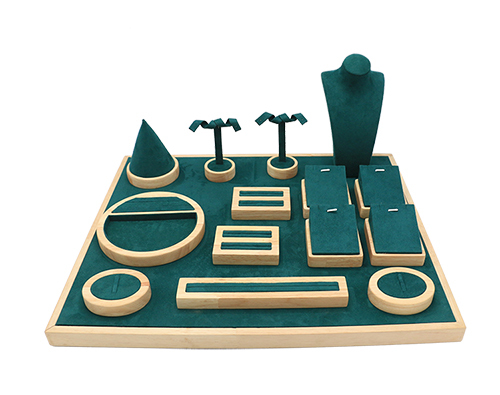 FADELI New Fashion 2020 Wood Ring Necklace Earrings Jewelry Display Props Set