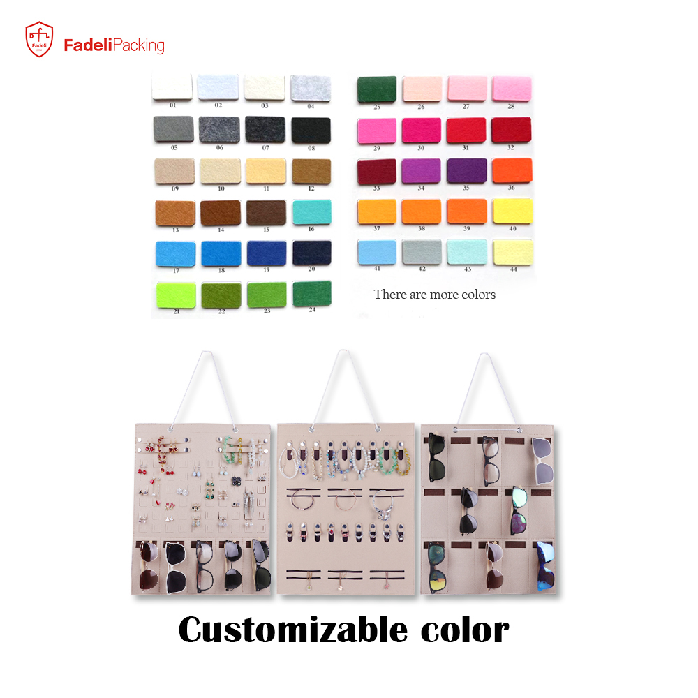 Hanging Earrings Necklace Storage Bag Holder Jewelry Packaging Display Felt Jewelry Hanging Storage Organizer