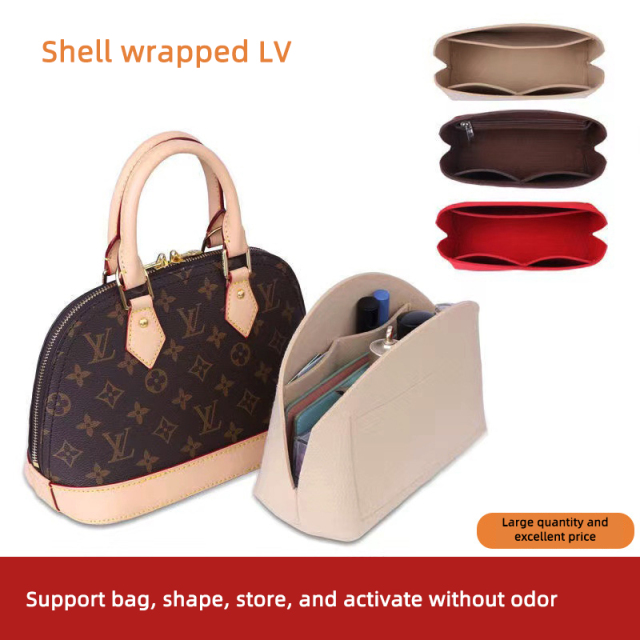 Custom Multi-Pocket Makeup Organizer Felt Insert Bag Travel Inner Purse Portable Handbag Large Capacity Cosmetic Bags