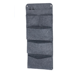 Gray Wall Hanging Style Felt Storage Hanging Bags Wall Mounted Wardrobe Hang Bags Wall Pouch Cosmetic Toys Organizer