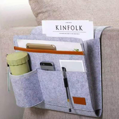 High Quality Felt Bedside Caddy bag dorm Organizer bedside caddy Sofa storage bag