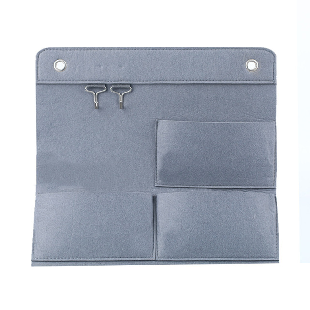 Gray Wall Hanging Style Felt Storage Hanging Bags Wall Mounted Wardrobe Hang Bags Wall Pouch Cosmetic Toys Organizer
