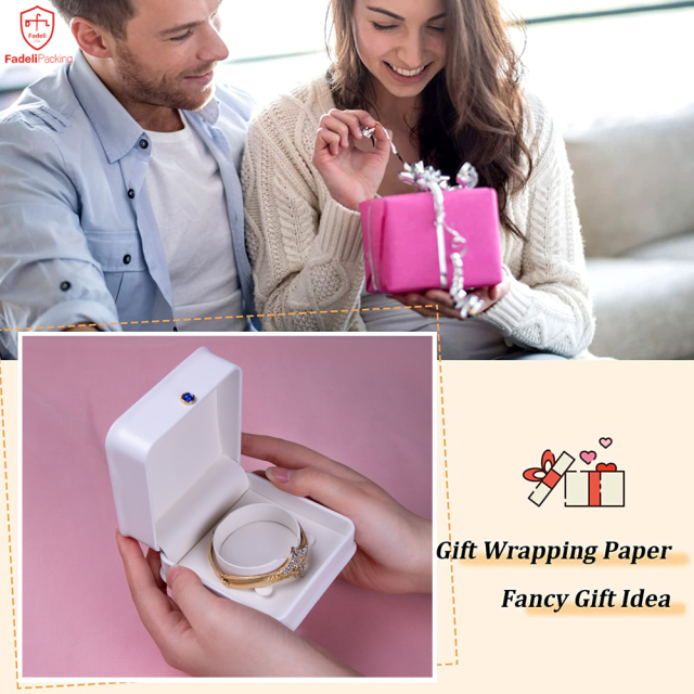 New Arrival Light Gray custom logo jewelry packaging Pu Leather Bangle Box
