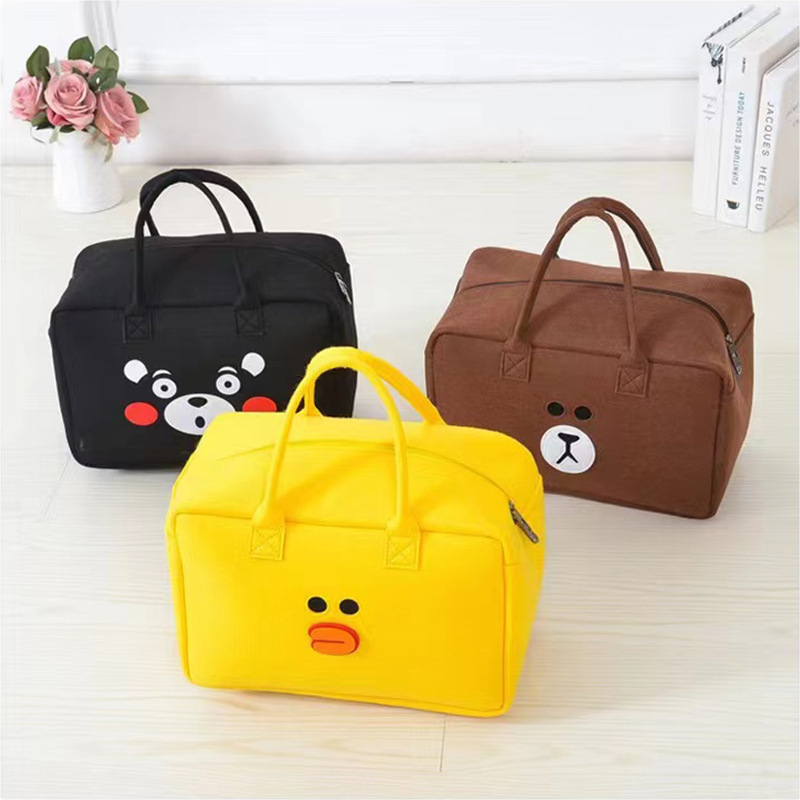 New Cartoon Felt Bag Cute Cartoon Travel Storage Bag High Capacity Travel Bag