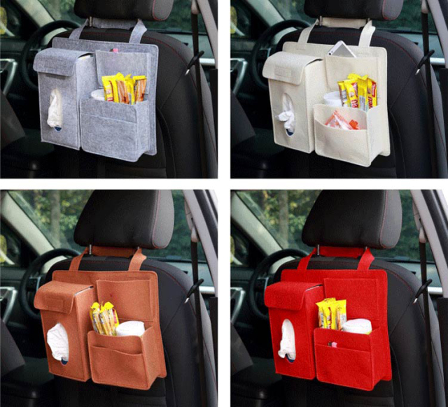 Custom car hanging storage bag vehicle multifunctional storage bag felt storage bag automotive supplies