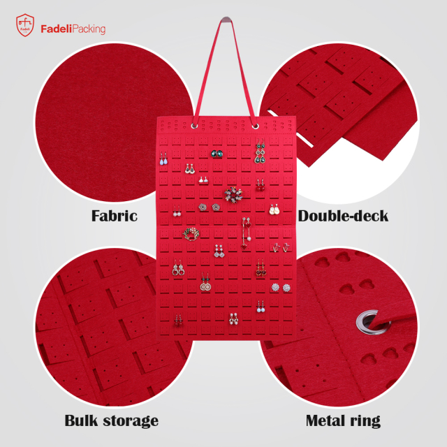 Earring Organizer Hanging storage bag Soft Felt Wall Mount Earring Display Holder Stud