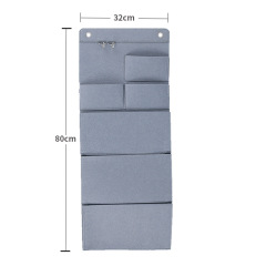 Gray Wall Hanging Style Felt Storage Hanging Bags Wall Mounted Wardrobe Hang Bags Wall Pouch Cosmetic Toys Organizer
