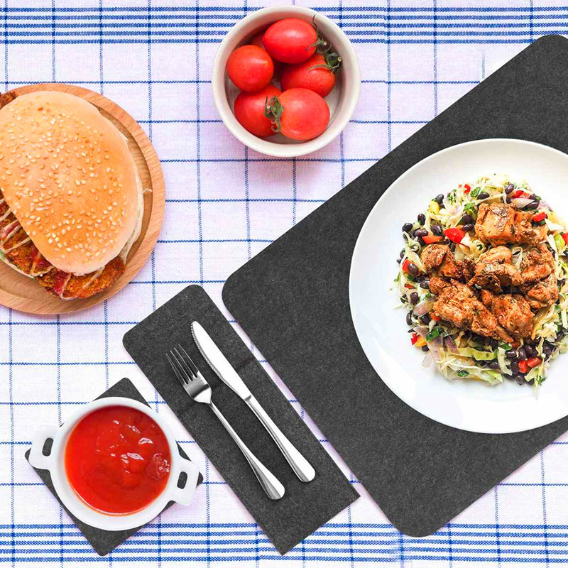 Felt Placemats Set Table Mats Non Slip Heat Resistant Felt Placemat Coaster for dining table