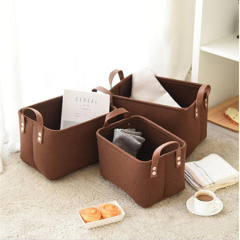 felt Dirty Clothes Basket Foldable Toy Basket Storage Baskets Home Decor for Gifts Fabric