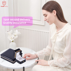 factory direct supply Customized Logo Luxury Pu leather jewelry box ring box Round corner black jewelry box