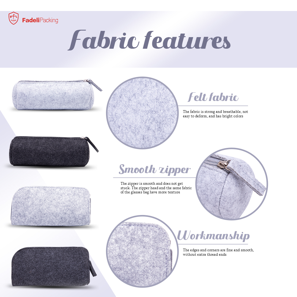 Hot Sale Felt Glasses Cases Fashion Felt Sunglasses Soft Pouch Portable Glasses Storage Bag High Quality