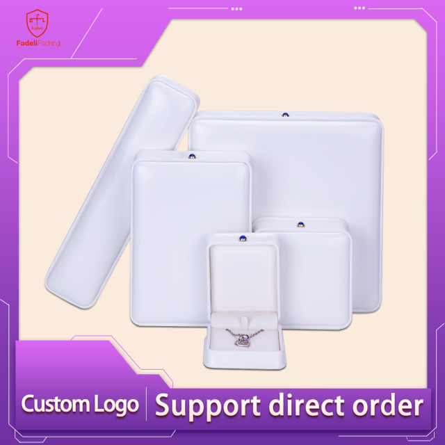 New Arrival Light Gray custom logo jewelry packaging Pu Leather Bangle Box