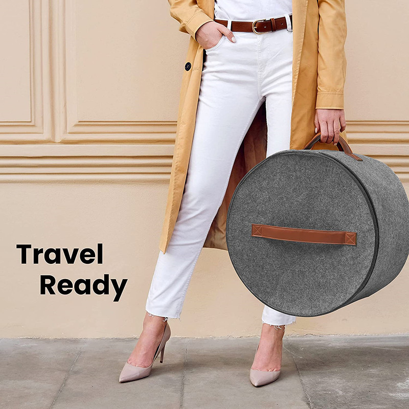 2023 New Foldable Large Round Toy Hat Storage Box Hat visible Storage Bag