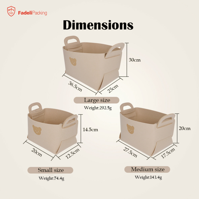 Home Office Felt Piece Integrated Storage Box Foldable Small Basket