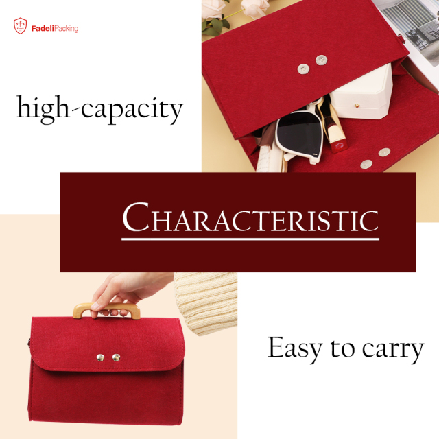 custom logo classic simple travel zipper pouch promotional gifts beauty makeup storage clutch small felt bag