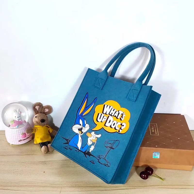 Wholesale Eco friendly Plain Custom Print Shopping felt tote bag fabric bag