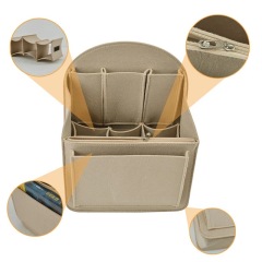 Custom Logo felt Insert bag organizer for Backpack multi-pocket inner bag for women handbag cosmetic storage bag