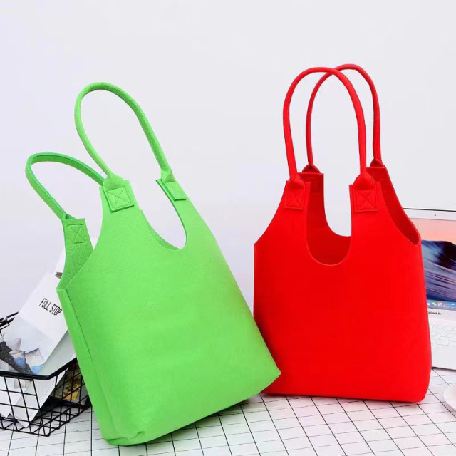 Reusable Grocery Felt Handbag Shoulder Bag Luxury Souvenir fashion Felt Shopping Bag