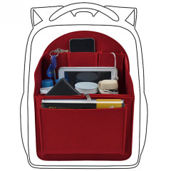 Custom Logo felt Insert bag organizer for Backpack multi-pocket inner bag for women handbag cosmetic storage bag
