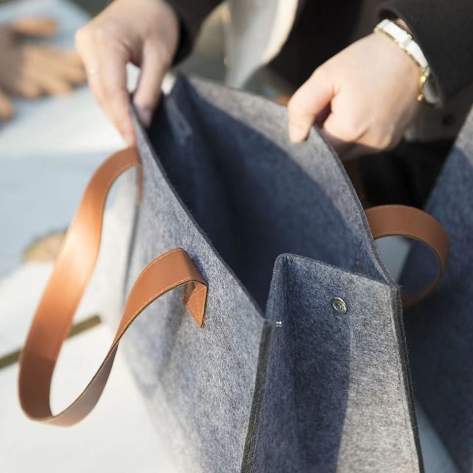 2023 trending hot products women bags felt shoulder bag tote felt handbag felt shopping bag