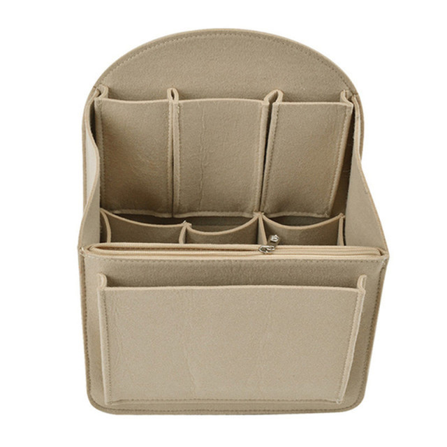 Custom Logo felt Insert bag organizer for Backpack multi-pocket inner bag for women handbag cosmetic storage bag