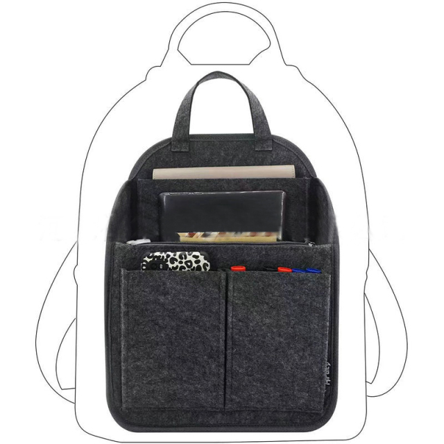 felt bag in bag organizer backpack organiser insert dividers handbag felt shoulder bag organiser