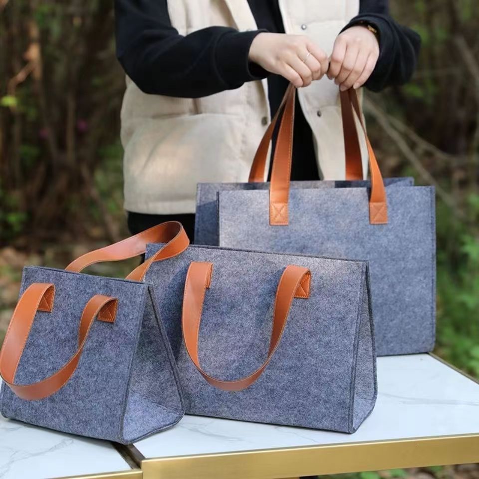 2023 trending hot products women bags felt shoulder bag tote felt handbag felt shopping bag