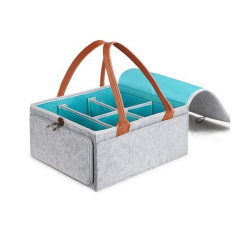 Custom Foldable Large Capacity Felt Baby Diaper Bag Felt Storage Organizer Felt Mommy Caddy Bag Nappy Organizer Tote