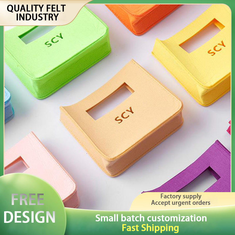 Square Sac Main Solid Candy Color Trendy Mini Tote Armpit Handbag Stylish Designer Handle Bag Lady Fashion Felt Purse