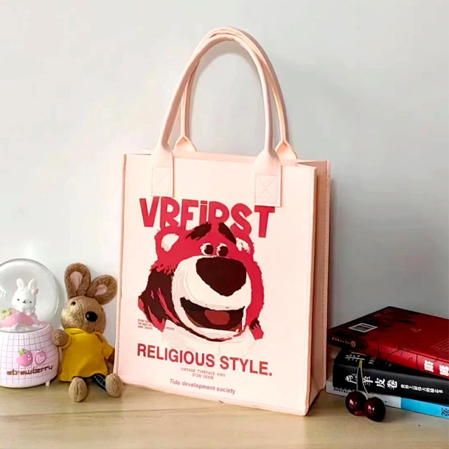 Wholesale Eco friendly Plain Custom Print Shopping felt tote bag fabric bag