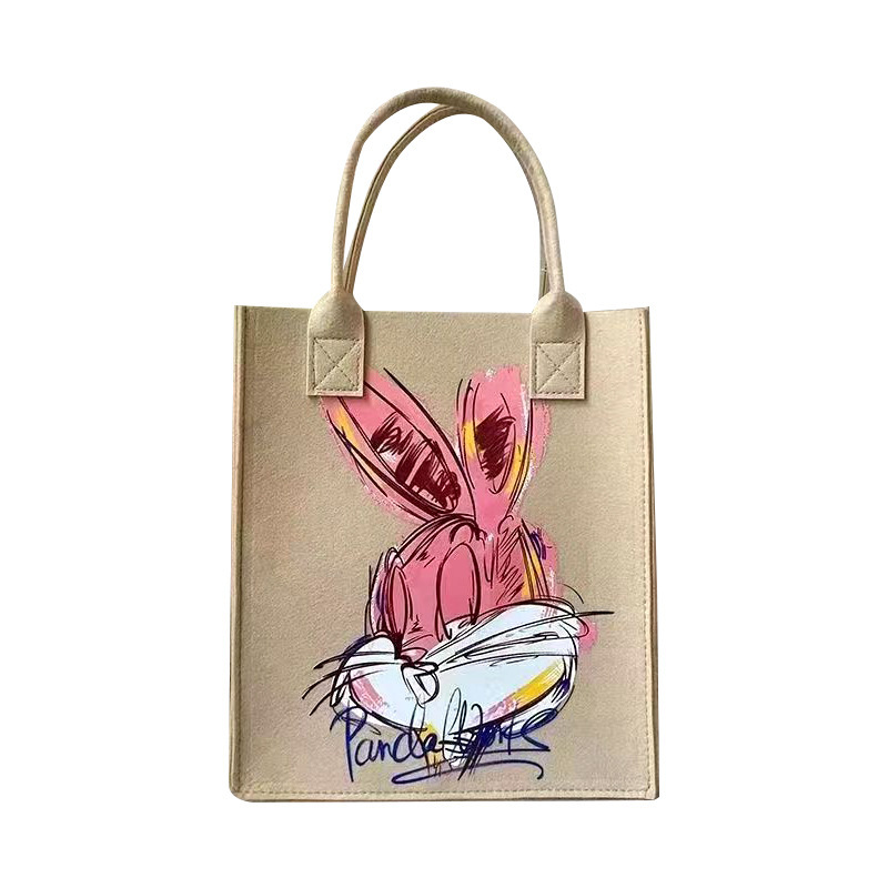 Wholesale Eco friendly Plain Custom Print Shopping felt tote bag fabric bag