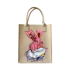 Wholesale Eco friendly Plain Custom Print Shopping felt tote bag fabric bag