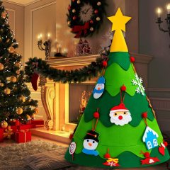 Xmas Decoration Gifts DIY Felt Christmas Tree With Ornament Set For Kids