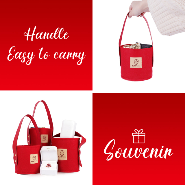 Customized pattern hollowed handles felt Christmas Santa packaging tote bag cartoon children handbag