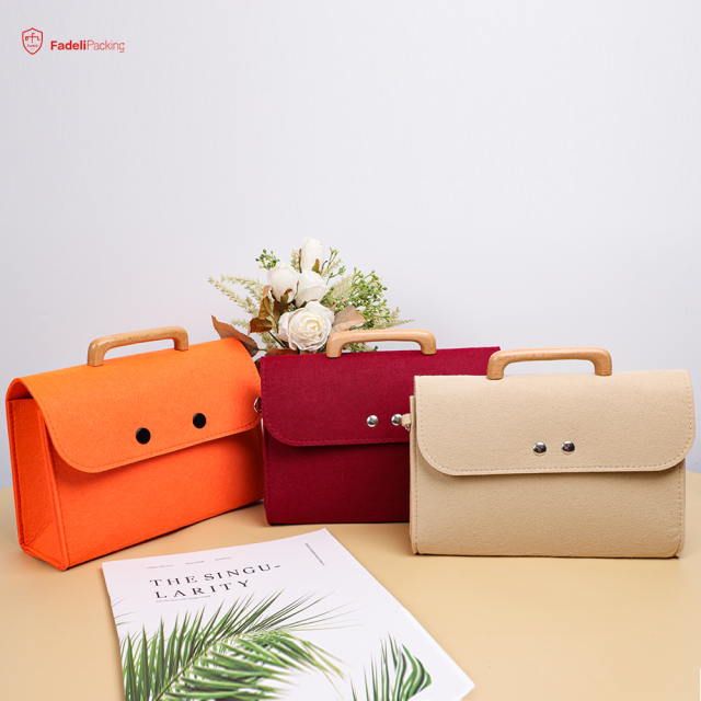 custom logo classic simple travel zipper pouch promotional gifts beauty makeup storage clutch small felt bag