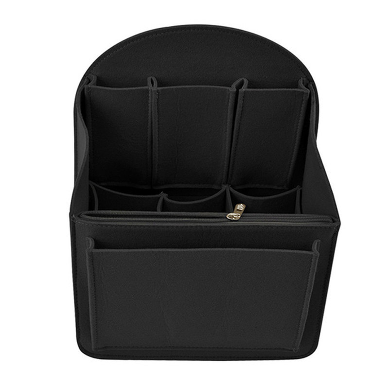 Custom Logo felt Insert bag organizer for Backpack multi-pocket inner bag for women handbag cosmetic storage bag