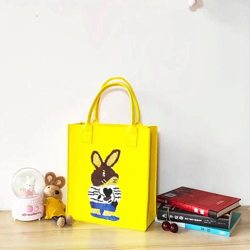 Wholesale Eco friendly Plain Custom Print Shopping felt tote bag fabric bag