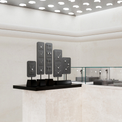 FADELI Necklaces Earrings Jewelry Display Racks Dark Grey Microfiber Metal Jewelry Counter Display Props for Jewelry Retailers