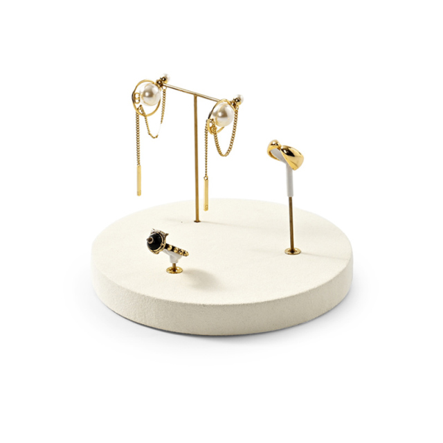 FADELI Original DIY Beige Microfiber Jewelry Display Set Light Luxury Earrings Rings Jewelry Counter Display Props