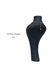 FADELI Factory Wholesale Custom New Dark Grey PU Leather Jewelry Displays Stand Pendant Display Necklace Bust