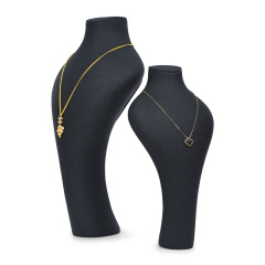 FADELI Factory Wholesale Custom New Dark Grey PU Leather Jewelry Displays Stand Pendant Display Necklace Bust