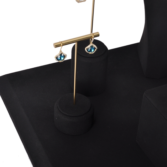 FADELI Deluxe Customized Microfiber Jewelry Rack Set Store Use Display Stand for Rings Earrings Necklaces